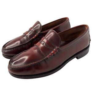 Hanover Handsewn Penny Loafer size 11 Burgundy Leather Dress Shoe Made In USA